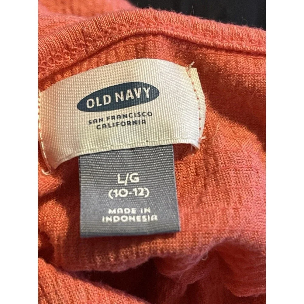 Old Navy Dress Girls Sz Large Sz 10-12 Flowers Pink Salmon Embroidery Spring